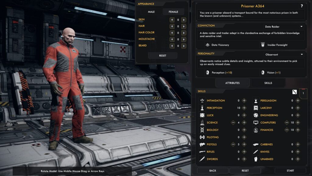 Sector Unknown tvorba postavy 2