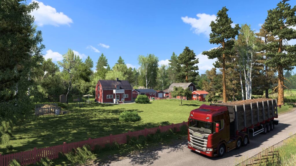 ETS2 Scandinavia - červené domky