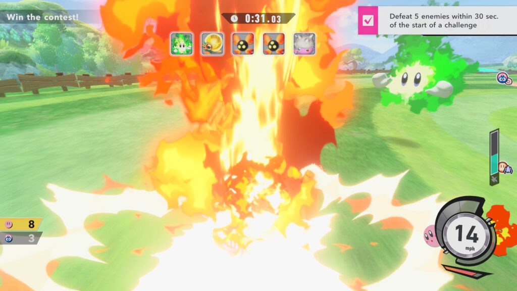 Kirby Air Riders - ohnivá schopnost