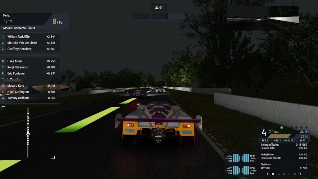 Project Motor Racing - závod v noci