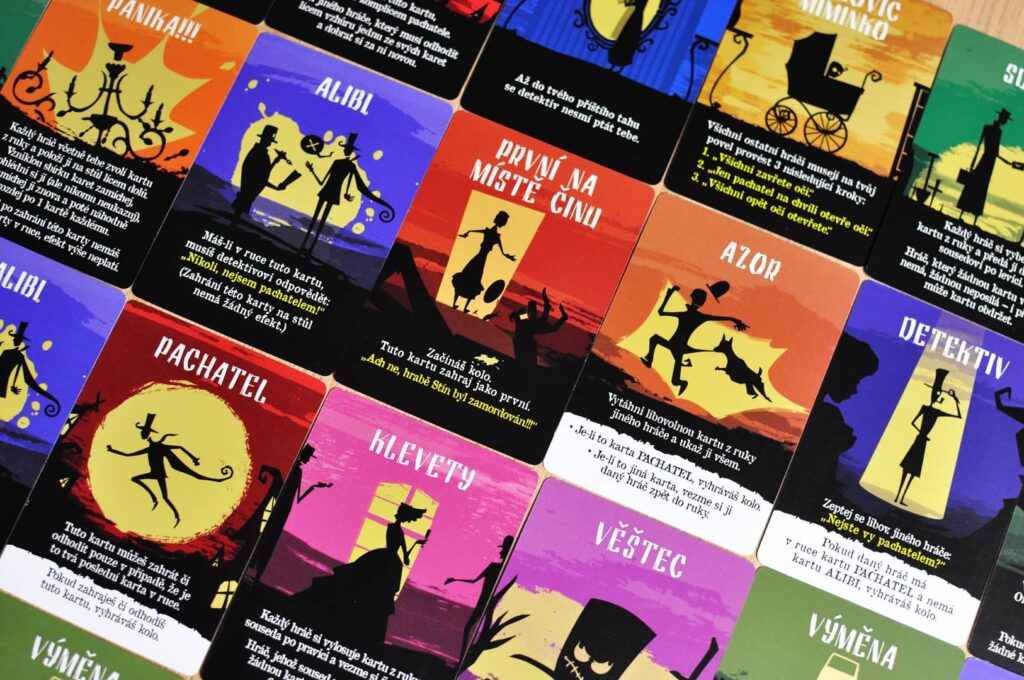 Vražda v Sídle Stínů - ukázka karet