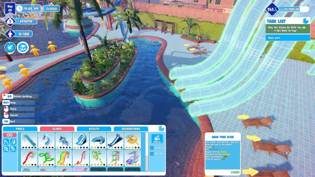 Waterpark Simulator - stavíme skluzavky