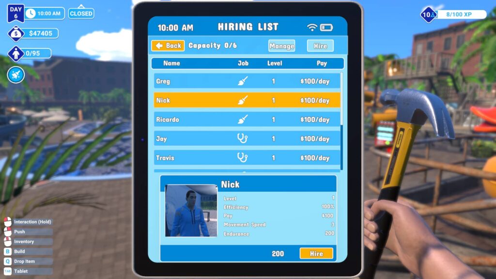 Waterpark Simulator - zaměstnanci