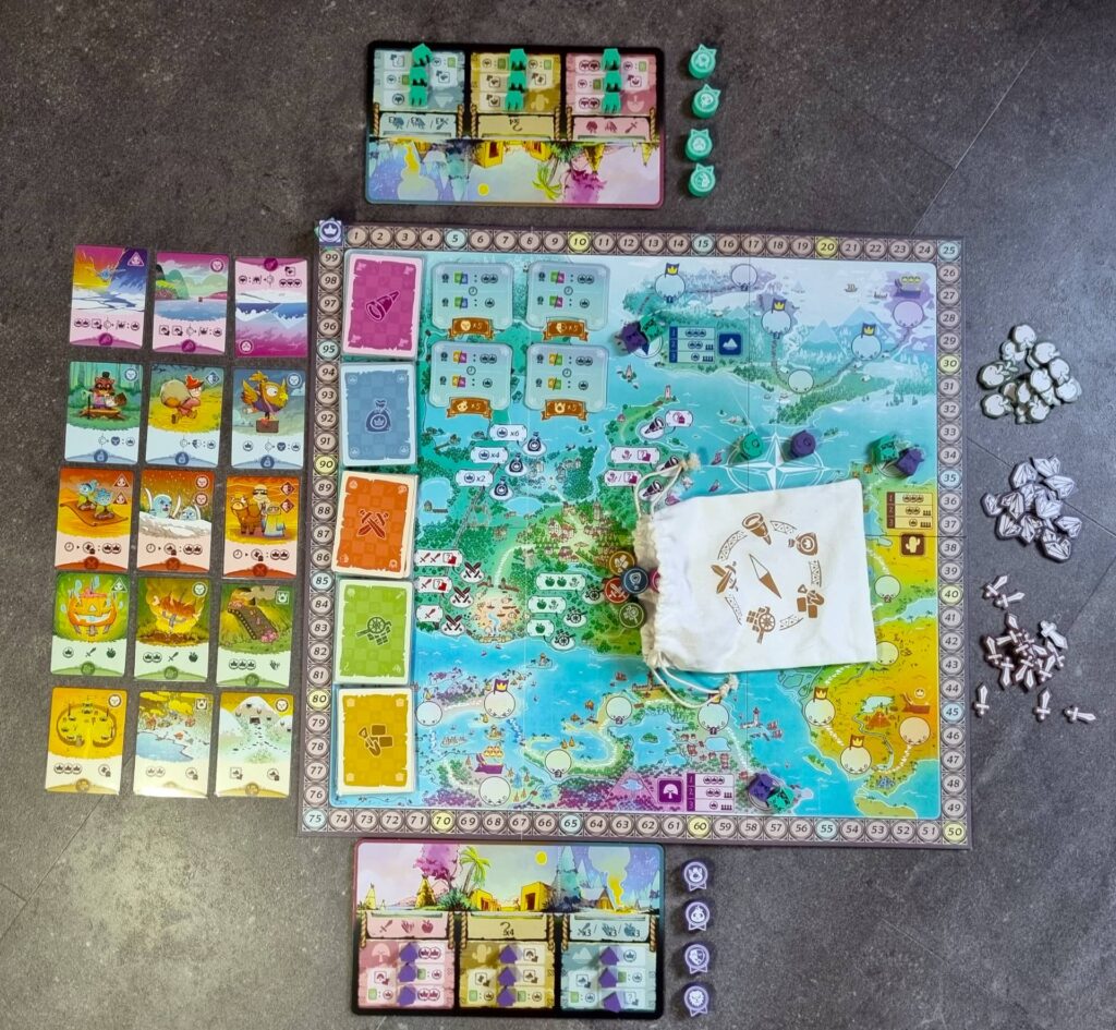 Dobrodruzi Navorie - příprava hry dvou hráčů