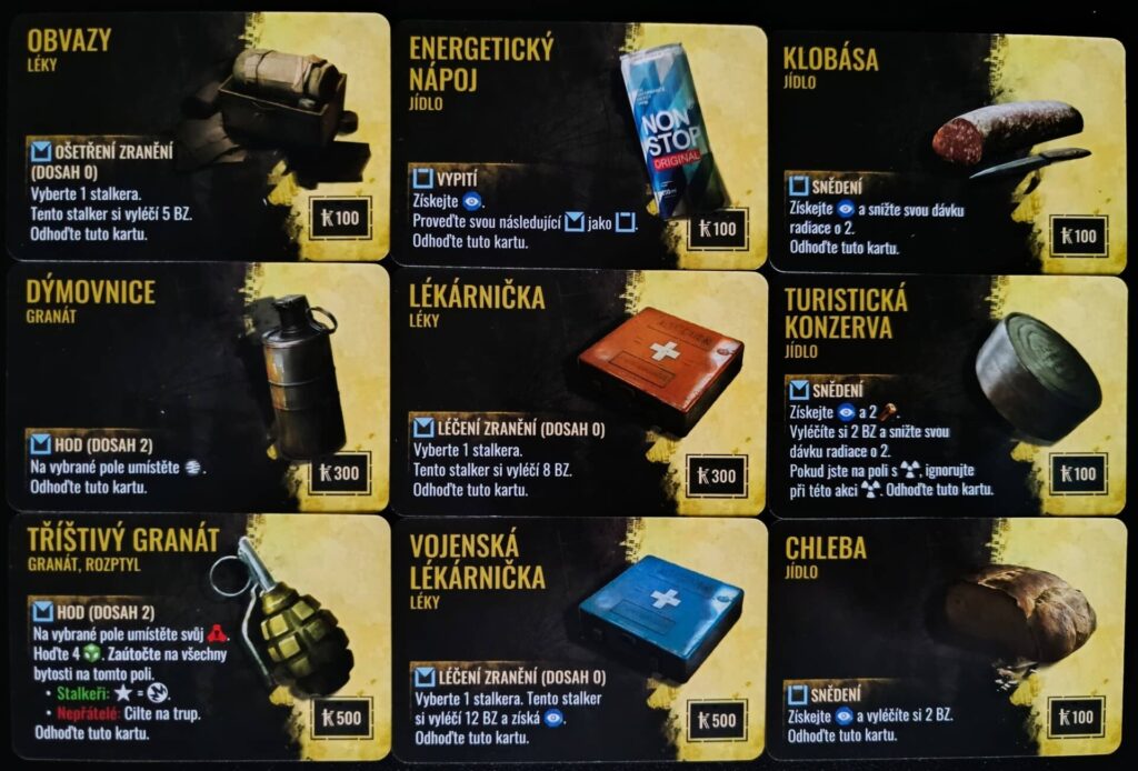 Stalker Desková hra - výbava