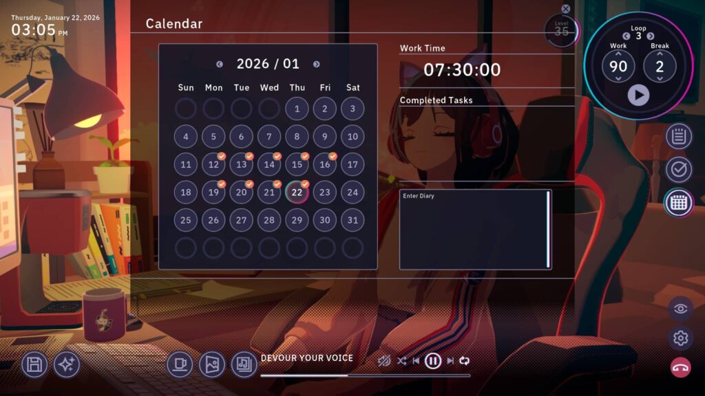 Chill with You Lo-Fi Story - kalendář aktivity