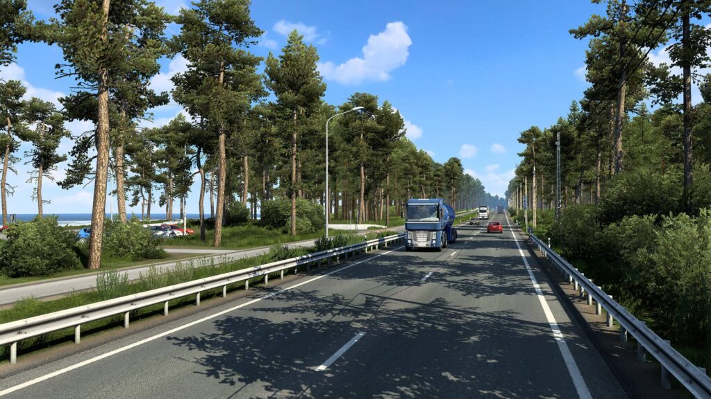 ETS2 Beyond the Baltic Sea modrý tahač