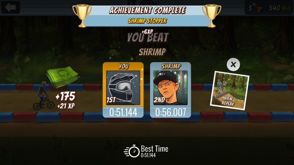 Mad Skills BMX 2 -výsledek závodu