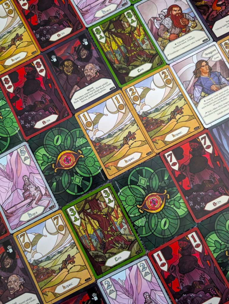 Pán prstenů: Dvě věže - Štychová karetní hra - nádherné ilustrace