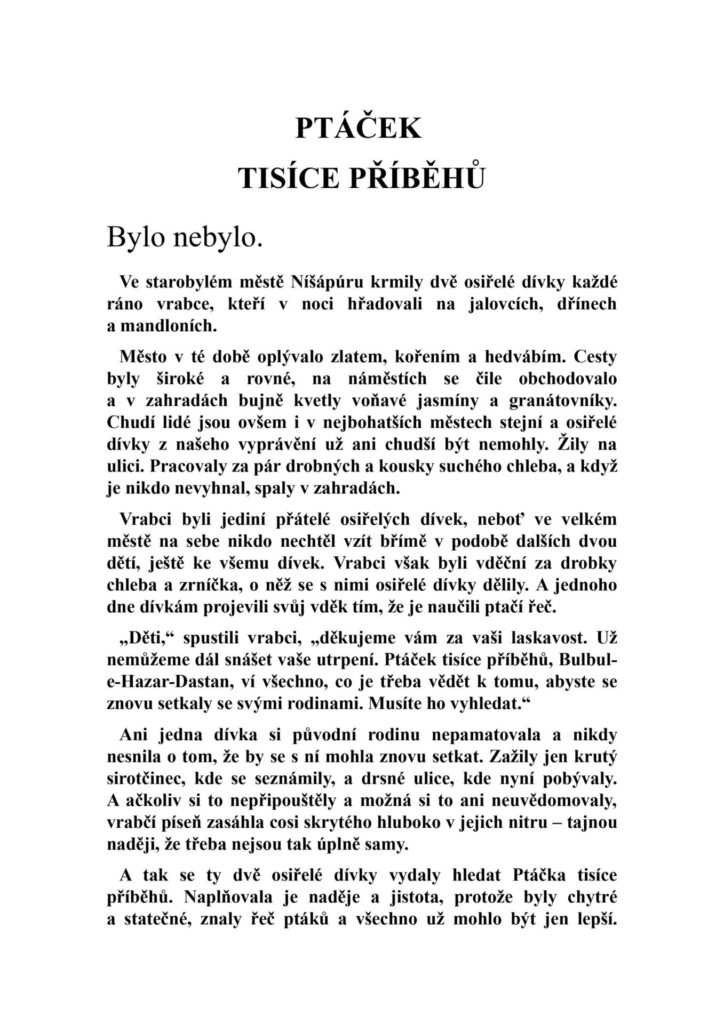 Ptáček tisíce příběhů - ukázka 1