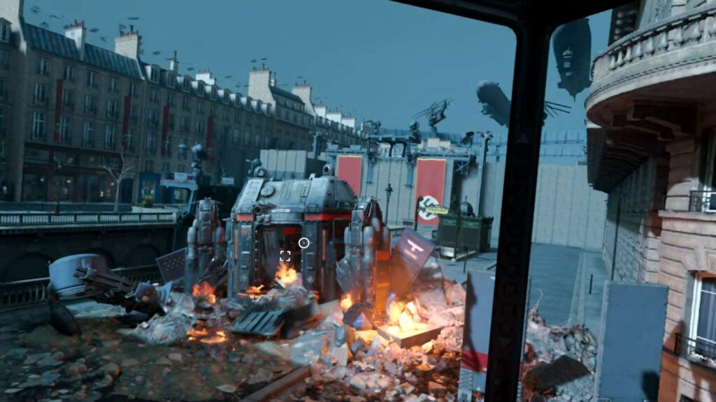 Wolfenstein Cyberpilot - výbuch výsadkového modulu