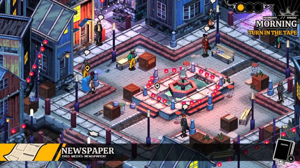 Demonschool - náměstí s kašnou