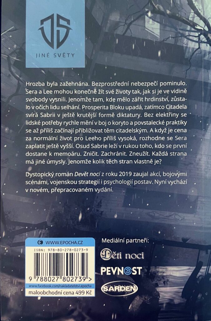 Devět nocí - zadní obálka