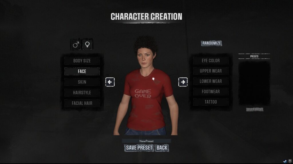 HumanitZ tvorba postavy