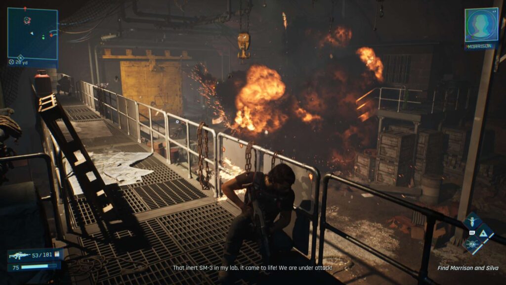 MindsEye - výbuch ve skladu