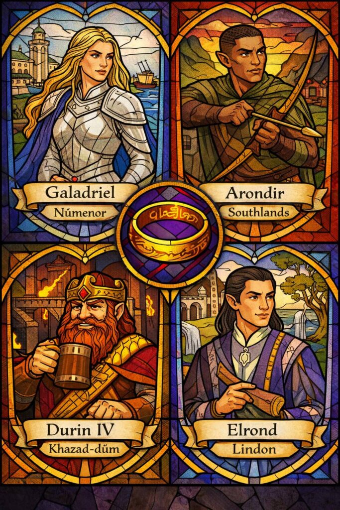 Pán prstenů: Prsteny moci - štychová karetní hra - postavy