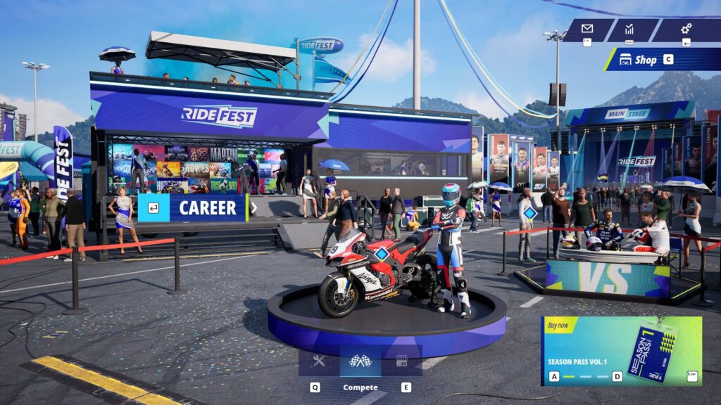 RIDE 6 - výběr režimů