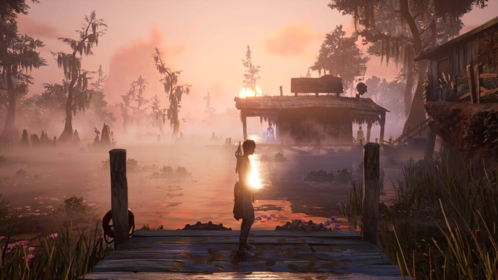 South of Midnight - západ slunce v močálech