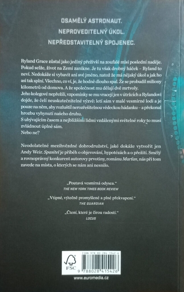 Spasitel - zadní strana