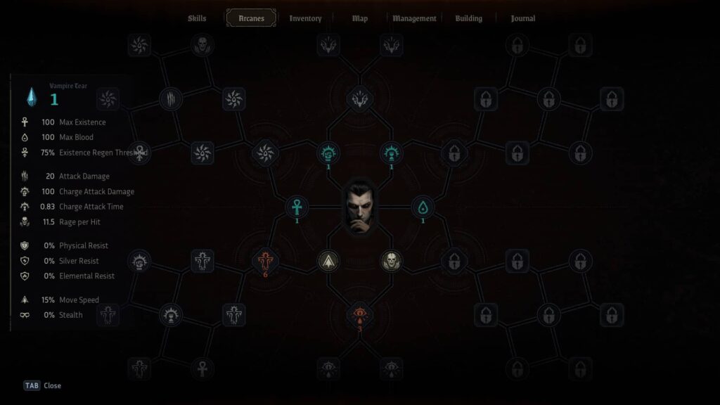 Vampires Bloodlord Rising - schopnosti