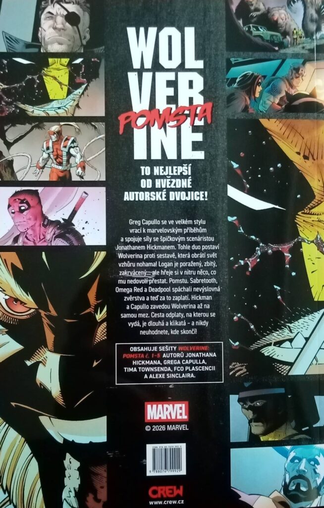 Wolverine Pomsta - zadní strana