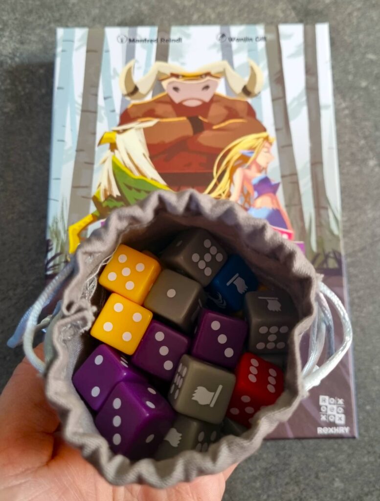 Bájné kostky - plátěný pytlík pro losování