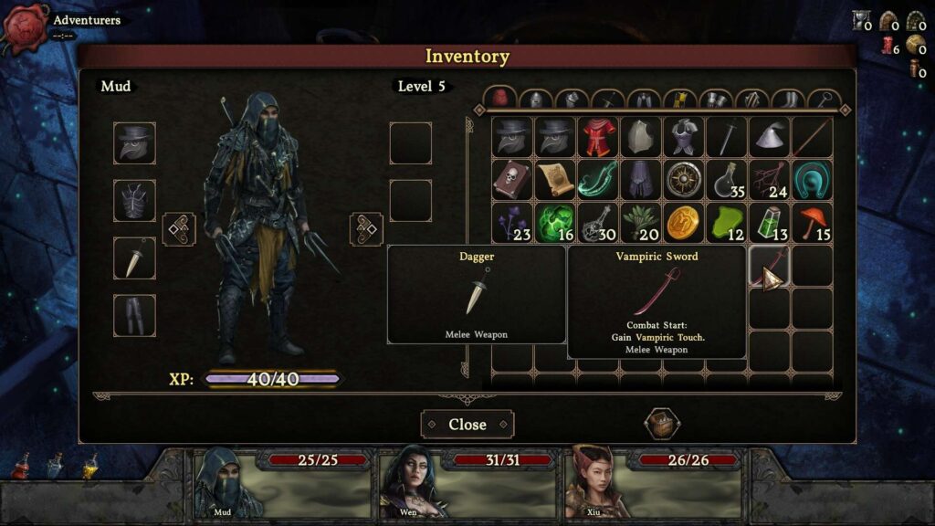 Deepest Chamber: Resurrection - inventář