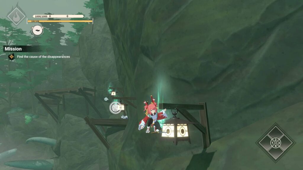 Homure Hime - přesun po lampách