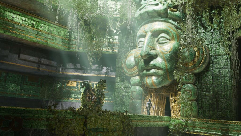 Shadow of the Tomb Raider Definitive Edition - tvář ve skále