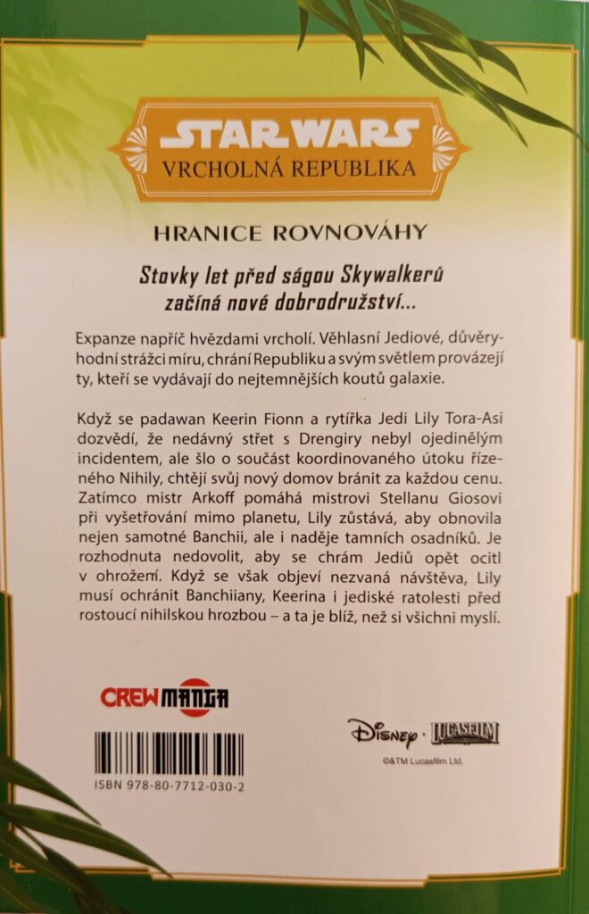 Star Wars – Vrcholná Republika: Hranice rovnováhy 2 - zadní strana