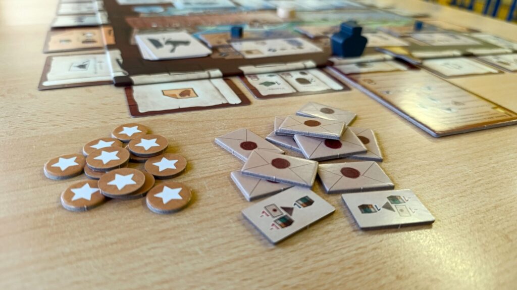 Střet měst - žetony dopisů a hvězdiček