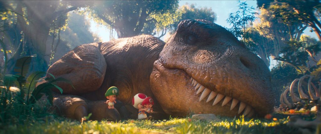 Super Mario galaktický film - spící dinosaurus