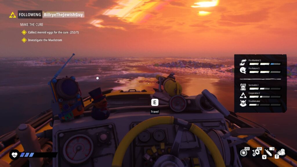 Tides of Tomorrow - ukazatele při západu slunce