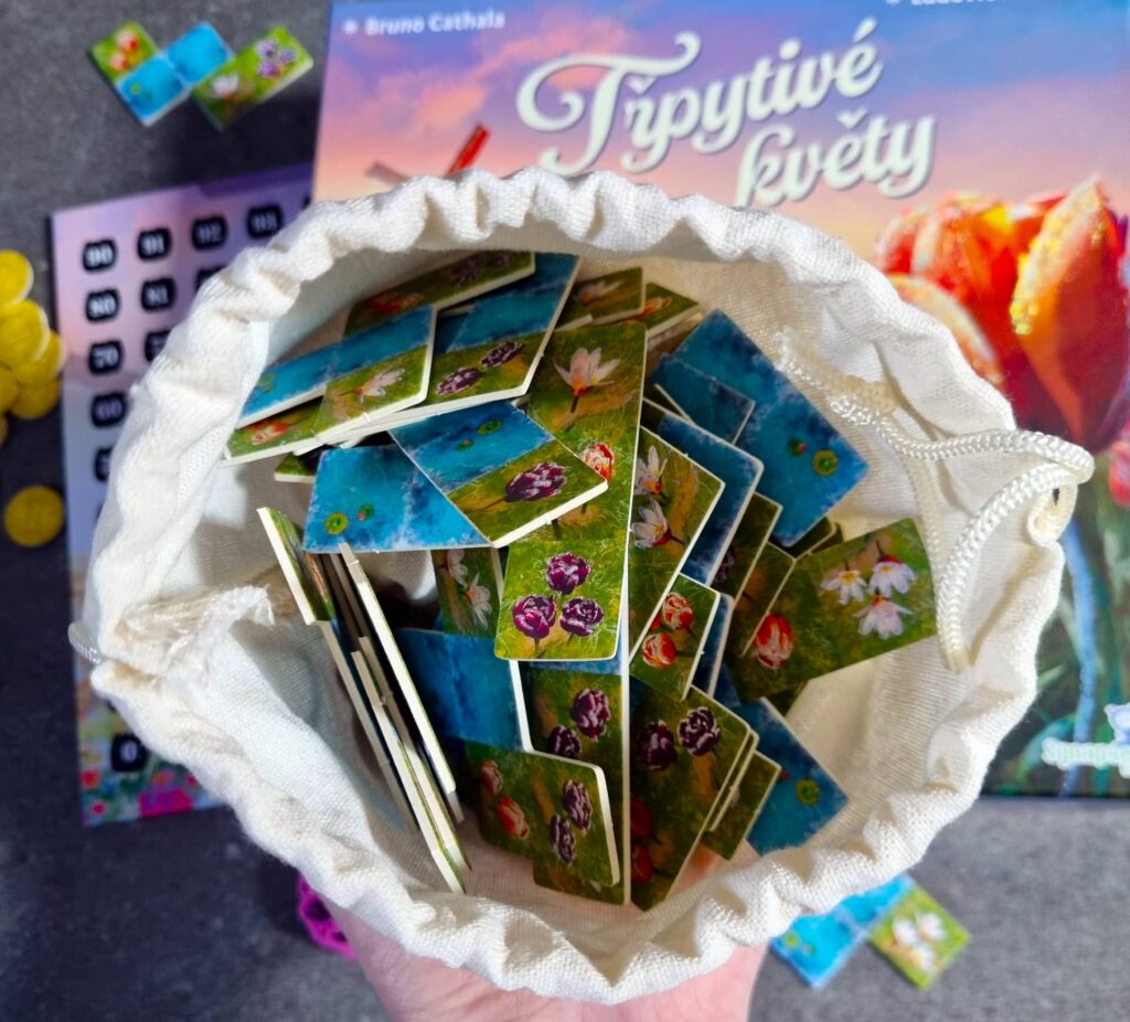 Třpytivé květy - pytlík pro losování dílků