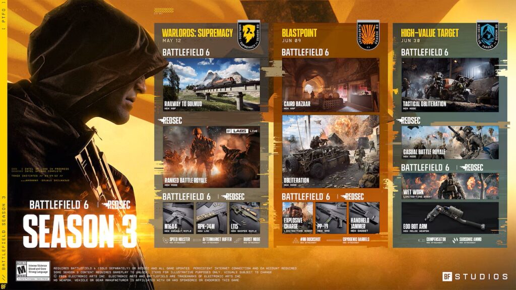 Battlefield 6 Season 3 - roadmap