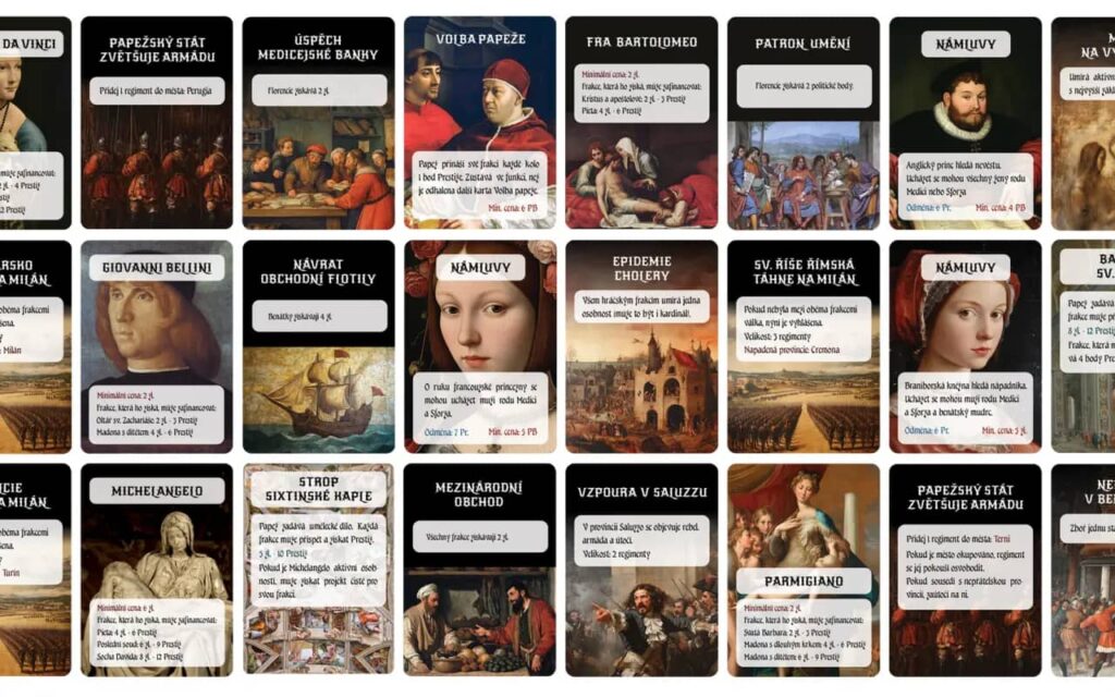 Italské války 1494-1559 - ukázka karet