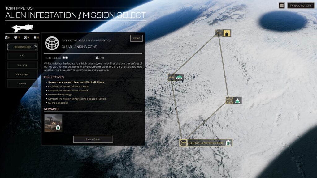 MENACE - mission select