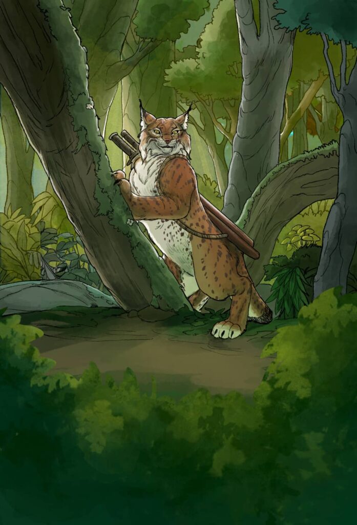 Zkouška lesa - ilustrace rysa